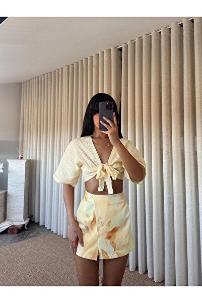 mydukkan.co Fustă scurtă mini cu imprimeu floral