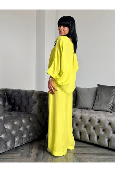 RAMONA BADESCU EXCLUSIVE Two-Piece Suit with Loose Blouse and Flared Pants