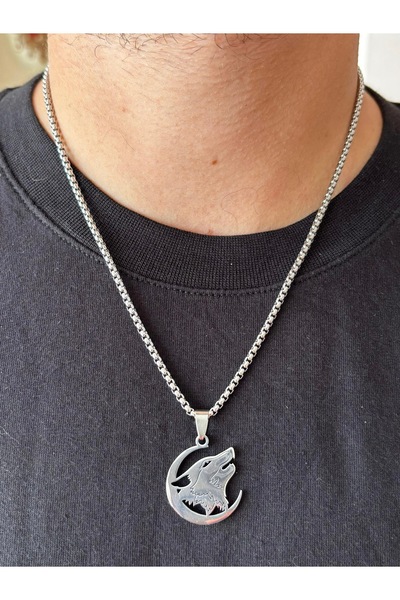 derokas Wolf Necklace 316 L Complete Steel Tarnish Free Stylish Elegant