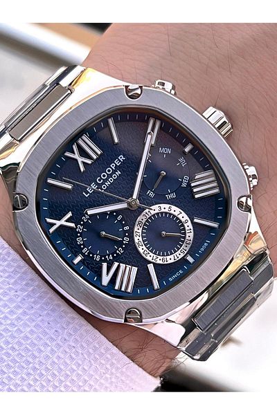 Lee Cooper Steel Cord Internal Functions Active 5 Atm 2 Years Warranty Men's Wrist Watch Elc.8146.390