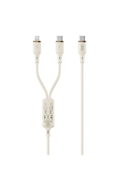 Dali Charging and data transfer cable, USB Type-C to USB Type-C/Lightning, 100W, 1.2m, Beige