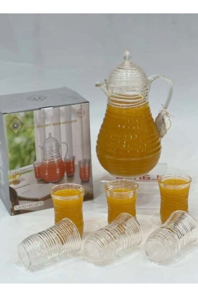 Generic Elegant acrylic jug set with lid and 6 glasses
