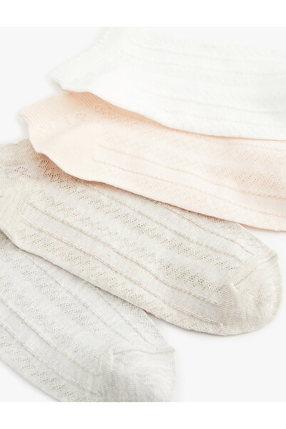 Koton Textured Set of 4 Booties Socks