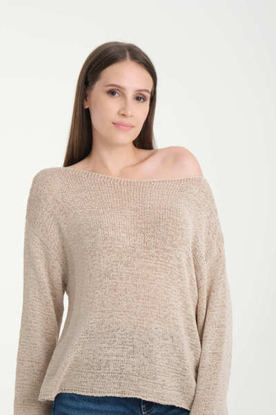 İLKCET MODA Off Shoulder Oversize Women's Sweater