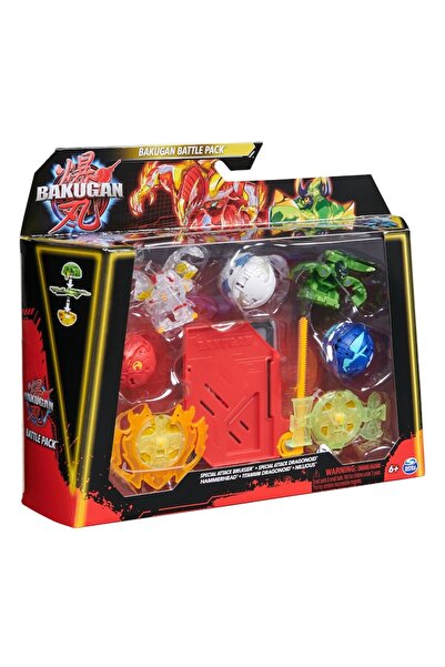 BAKUGAN Set Battle Pack - Bruiser, Dragonoid, Hammerhead, Titanium Dragonoid si Nillious