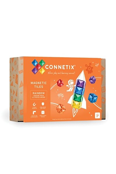 Connetix Σετ μαγνητικών κατασκευών, Connetix, τετράγωνο ουράνιο τόξο, συσκευα...