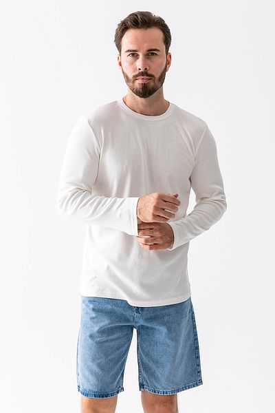 JB John Borners Men's Crew Neck 100% Cotton Basic Sweatshirt White - 25K 5074-1