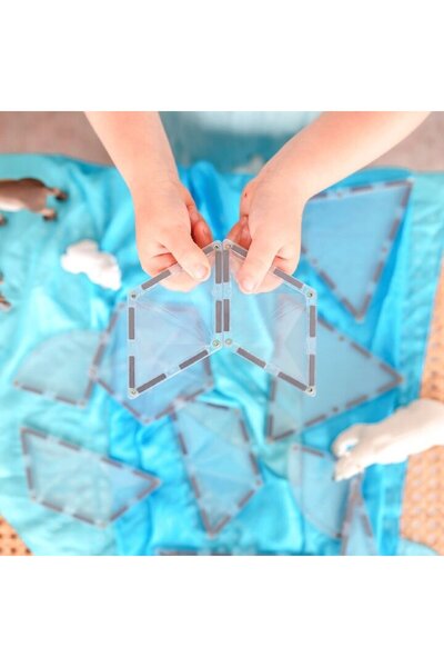 Connetix Magnetic Construction Set, Clear Shape Expansion Pack, Tiles, 24 Pieces, 3 Years+