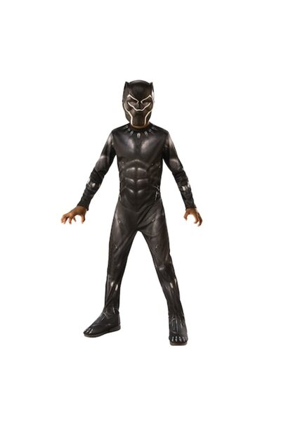 Marvel Deluxe Black Panther Costume for Kids, Size M, 5-7 Years, Mask Included, 120-130 cm