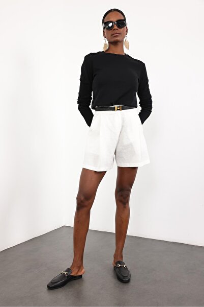 5in1Canpolat Black Long Sleeve Basic T-Shirt 1103