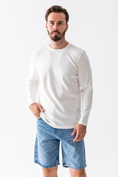 JB John Borners Men's Crew Neck 100% Cotton Basic Sweatshirt White - 25K 5074-1