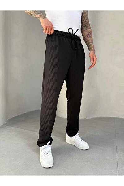 KağanKY Μαύρη λεπτή φόρμα F κοτλέ Baggy