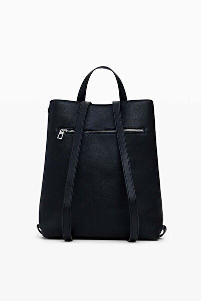 Desi Medium faux leather effect backpack with stitching