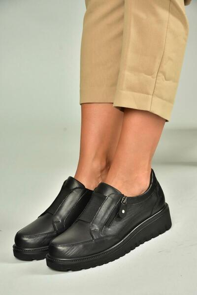 Fox Shoes U555040503 Pantofi de damă casual din piele naturală neagră