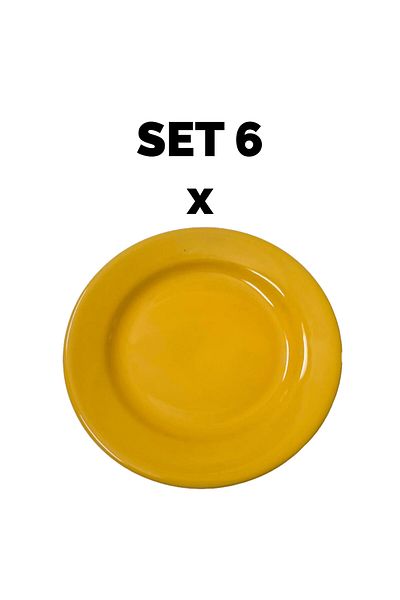 Cesiro Set 6 piese Farfurie Intinsa, 23 cm, Galben