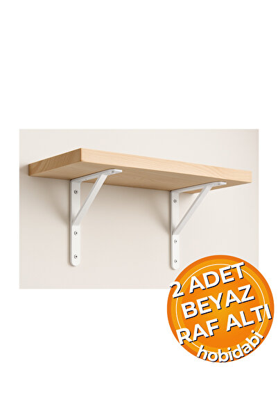 Beasym Raf Altı Dekoratif Raf Tutucu Ayak Ferforje Beyaz 13X19 cm 2 Adet