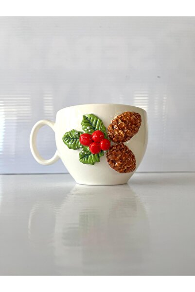 AYLEFE HOBBY Kokina Patterned Handmade Ceramic Large Mug 300ml