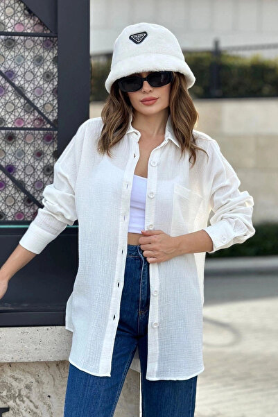 STİLVİA قميص نسائي من قماش الموسلين المستورد باللون البني الفاتح، قميص تونيك ...