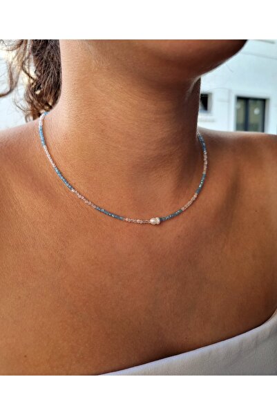 NEMOR STUDIO قلادة من حجر القمر والعين القططية واللؤلؤ الطبيعي |   بريق أنيق