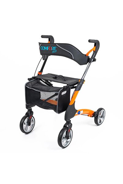Comfort Plus Rolatör Yürüteç Turuncu | Alüminyum Gövde, Tekerlekli, Katlanabilir ve Frenli DY049147L