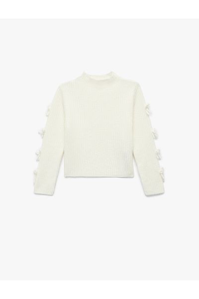 Koton Long Sleeve Crew Neck Loose Fit Bow Knit Sweater