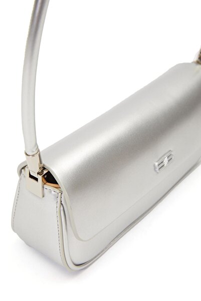 Levidor 930414 Γυναικεία τσάντα ώμου με μακρύ λουράκι Ασημί
