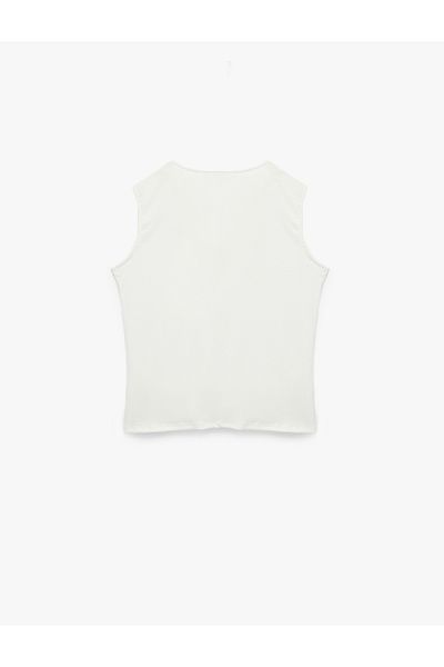 Koton Wrap Fabric Sleeveless Degaje Collar Blouse