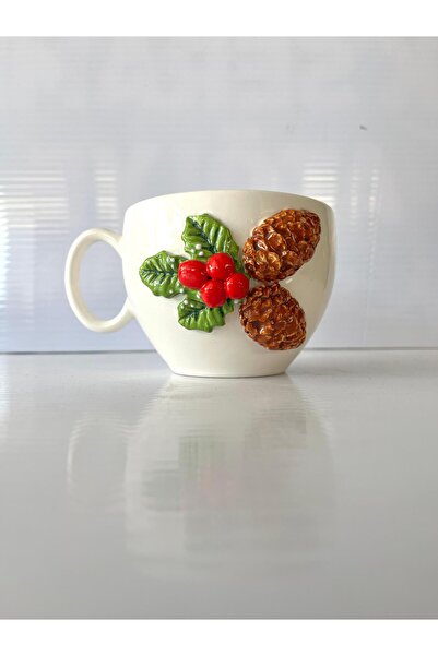 AYLEFE HOBBY Kokina Patterned Handmade Ceramic Large Mug 300ml