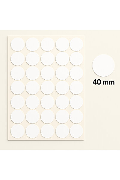 Kalite Barkod Yuvarlak Etiket 40 mm Beyaz Renk 300 Adet Etiket -