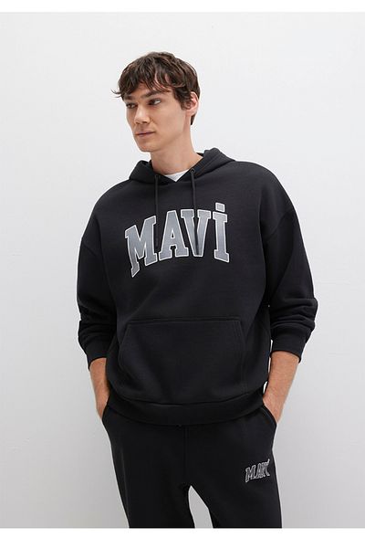 Mavi Oversized (Wide Cut) Sweatshirt with Logo Print