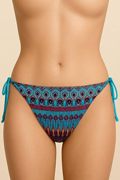 Nympha Бікіні-трусики з етнічним візерунком - бірюзовий / бордовий
