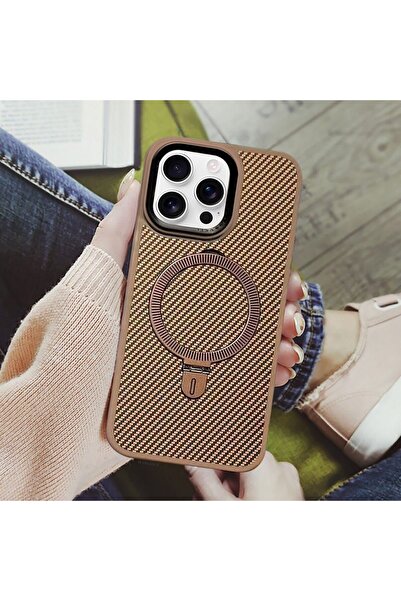 GENERAL غطاء مغناطيسي كربوني لجهاز iPhone 13 - متوافق مع Magsafe