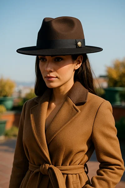 LAGRANZE Vintage Style Women's Stamped Fedora Hat