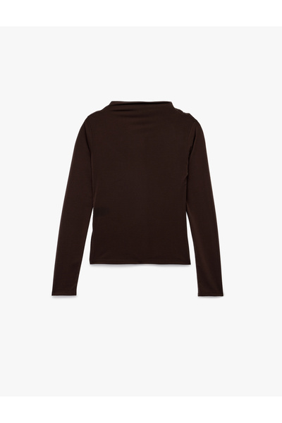 Koton Slim Fit Long Sleeve T-Shirt with Drape Detail