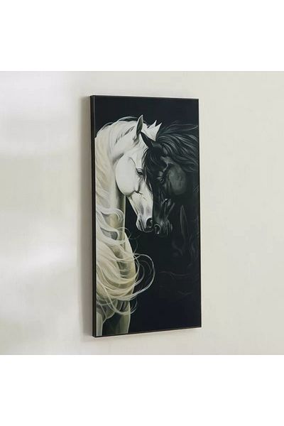 Home Box Cyprus Odean 2 Horses Framed Picture - 40x80x2.5 cm