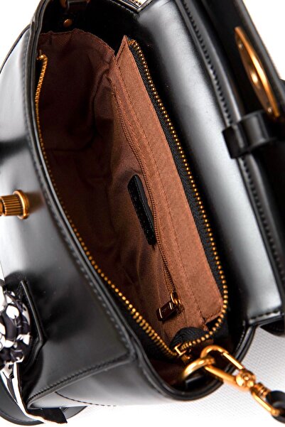 Levidor 930459 Women's Scarf Detailed Shoulder Bag Black