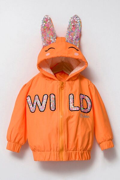 HAUSEkids 2-5 Ηλικίες Rabbit Love Orange Κοριτσίστικο Παλτό-Πορτοκαλί