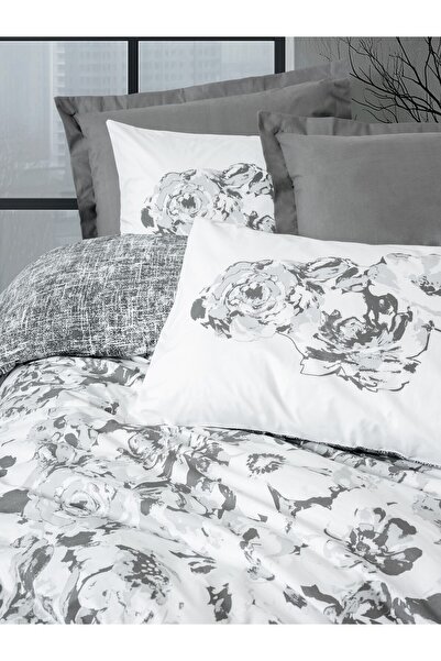 Cotton Box Dual Double Duvet Cover Set Florva Anthracite