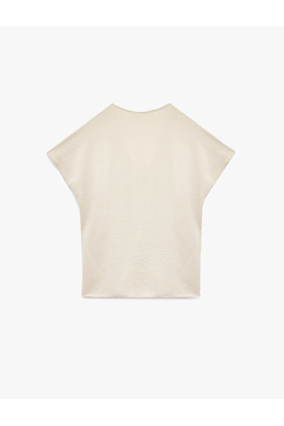 Koton Aerobin Fabric Lacing Detail V Neck Double Breasted Sleeveless Blouse