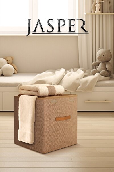 JASPER Cream Children's Room Toy & Storage Organizer Foldable Box with Handles