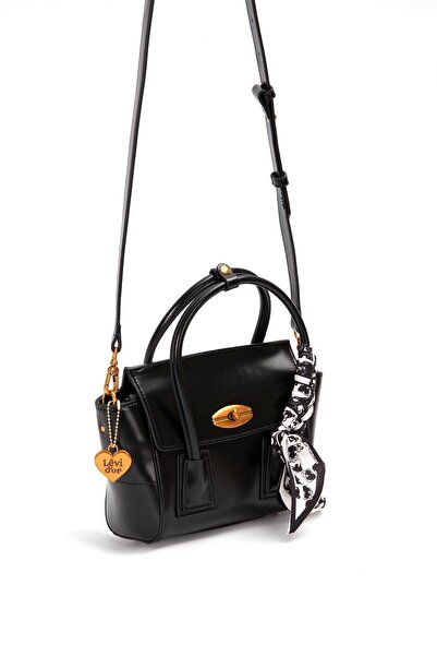 Levidor 930459 Women's Scarf Detailed Shoulder Bag Black