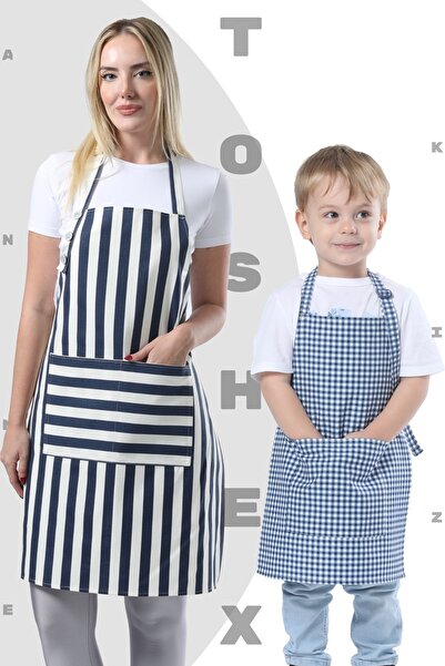 TOSHEX Yetişkin Çocuk Mutfak Önlüğü Su Geçirmez Şef Önlüğü 2 Geniş Cepli Bari...