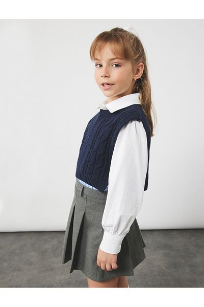 Koton Viscose Blended Pleated Skirt