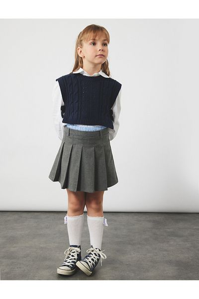 Koton Viscose Blended Pleated Skirt