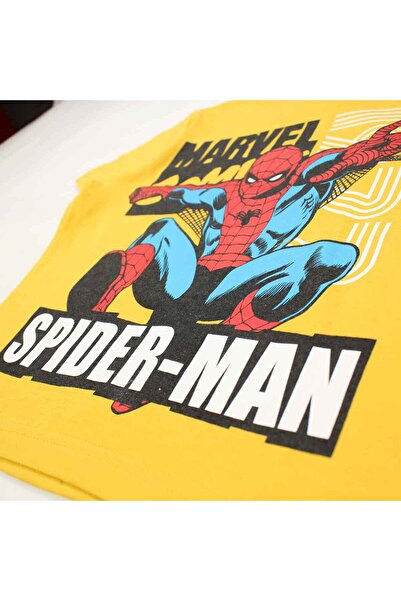 SPIDERMAN Children's t-shirt 100% cotton, yellow, 134 cm,
