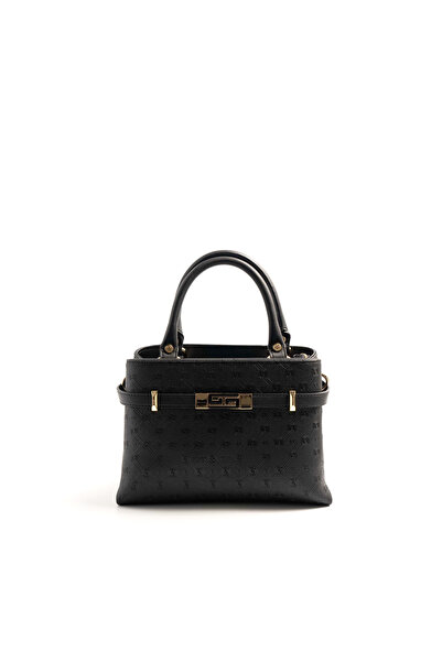 Silver Polo Black - Women's Handbag with Black Logo Sp1149
