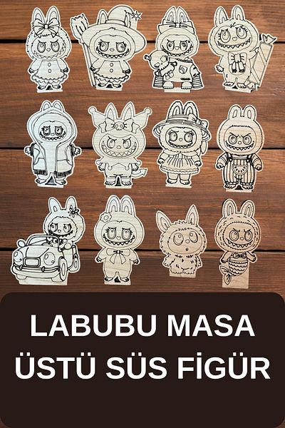 KAŞIKBEY Labubu Monsters Figure Ornament Tabletop Labubu Ornament Office Study Desk Table Trinket