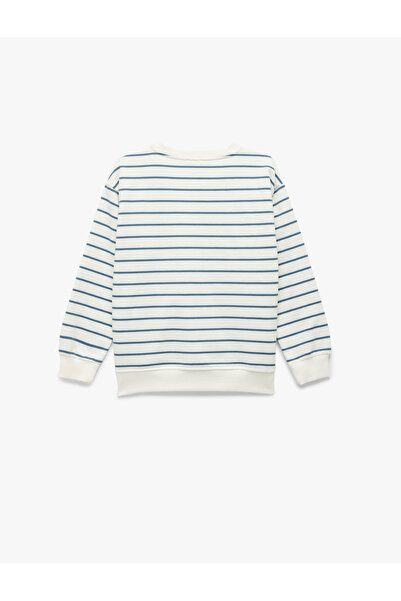 Koton Uzun Kollu Bisiklet Yaka Pamuklu Şardonlu Oversize Sweatshirt