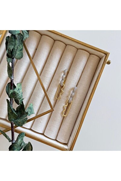 Alice İsstanbul Stoned Wavy Design Earrings