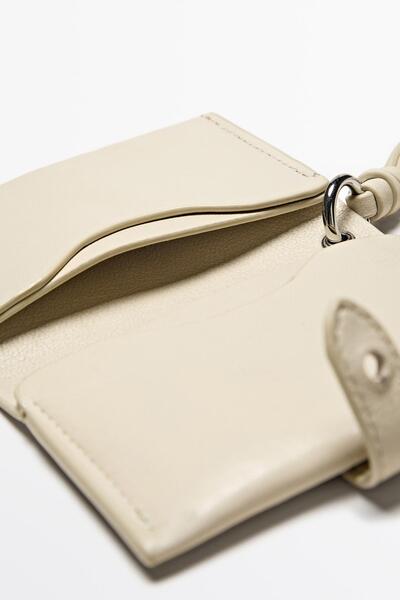 Massimo Dutti Napa deri uçlu kartlık aksesuar